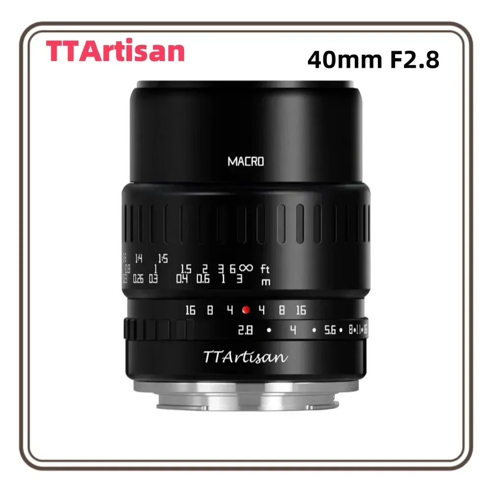 TTArtisan 40mm F2.8 Macro Lens APS-C 1:1 Manual Focus Prime Fixed Focus Lens for Fuji X Sony E M43 Nikon Z L Mount Camera