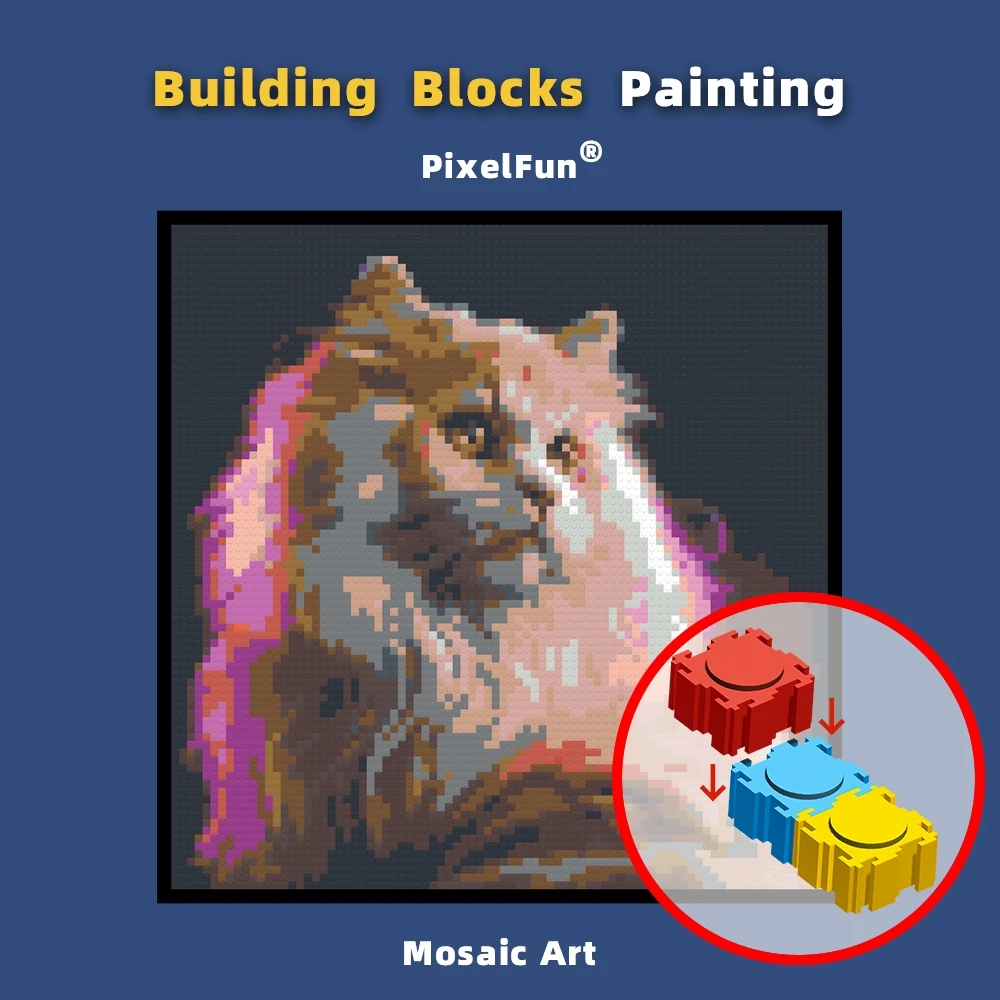 Cat Diy Building Blocks Painting Mosaic Dots Pixel Art Photo Custom Home Decoration Christmas Birthday Gifts For Living Room Toy