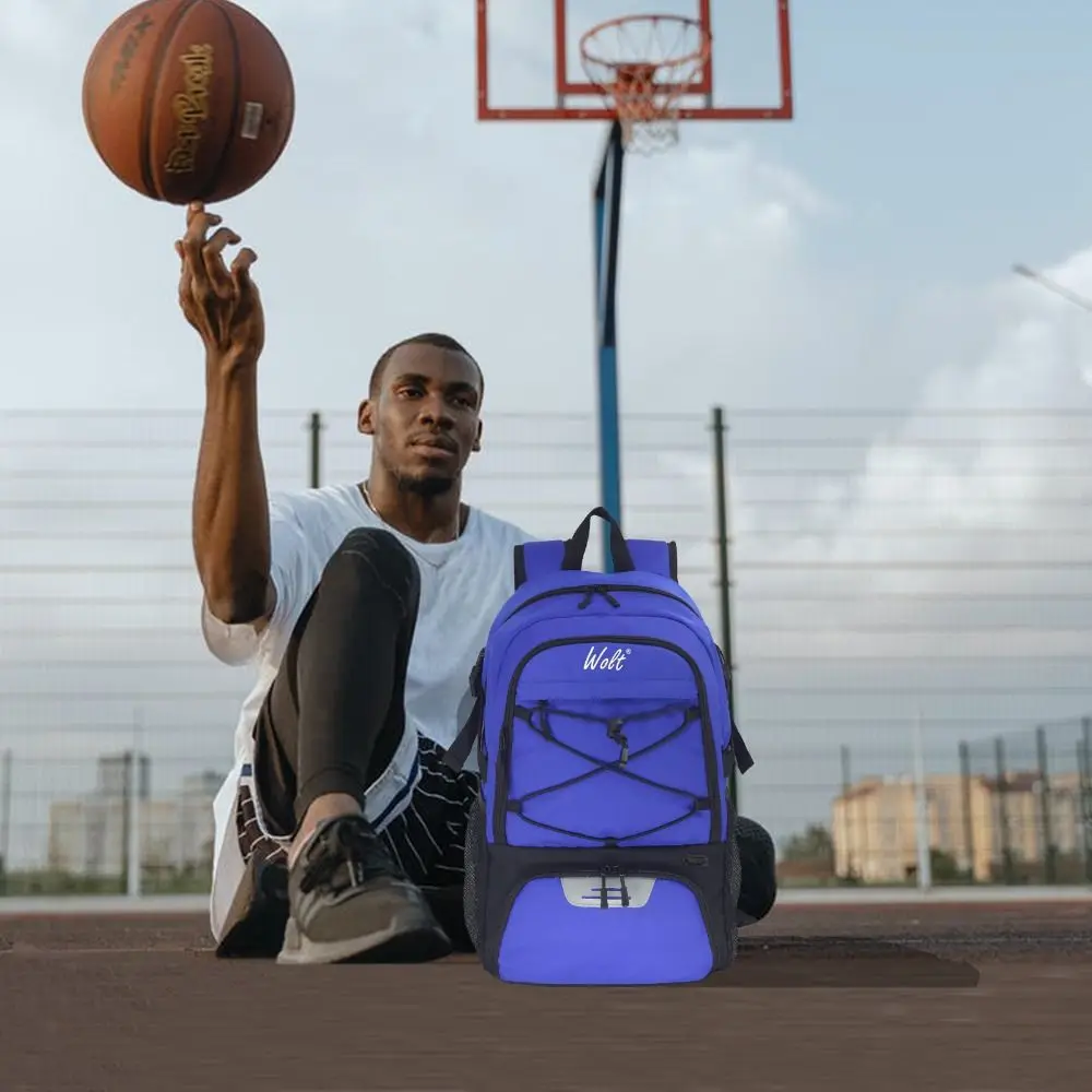 Large Capacity Basketball Backpack Separate Ball Holder Shoes Compartment Soccer Ball Backpack Waterproof Breathable Sports Bag