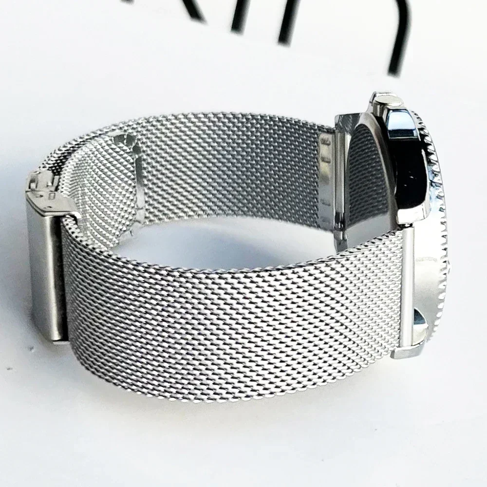 Mesh Milanese Loop Strap Stainless Steel Metal Quick Release Bracelet Double Press Butterfly Buckle Watch Band 18mm 20mm 22mm