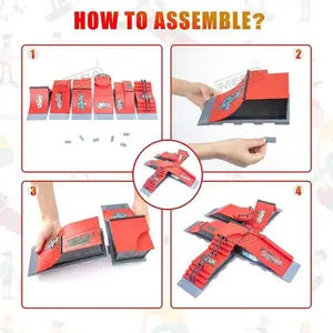 DIY 핑거 스케이트 파크 6-in-1 세트 전문 기술 실습 데크 플랫폼 스턴트 손가락 스케이트 보드 조립 램프 파크 키트 장난감 조립 10 최고의 판매 지판 장애물 - №5