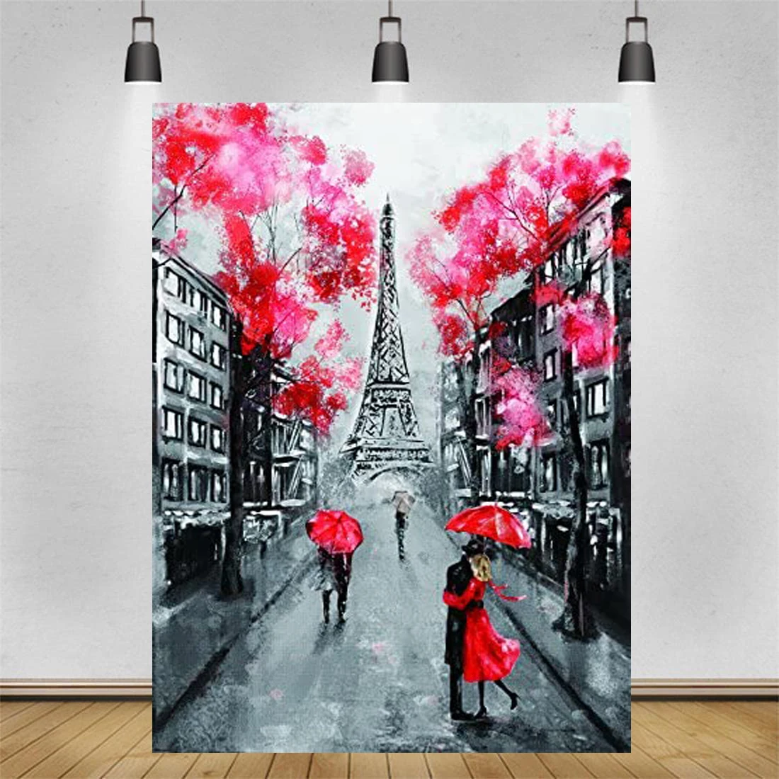 Watercolor Oil Painting Photography Backdrop Romantic Paris Eiffel Tower Photo Background Adult Lovers Baby Party Portrait Decor