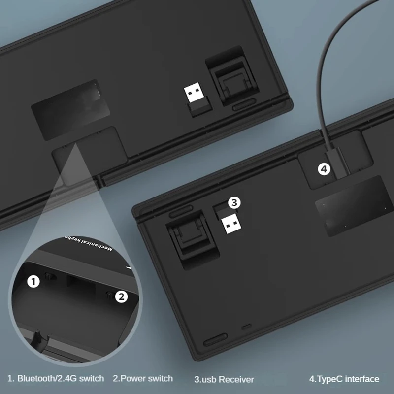 Imagem -02 - Mathew Kc84 Teclado Mecânico sem Fio de Três Modos Barebone 84 Teclas 75 Layout Hot Swap Rgb Teclado para Jogos Kit Faça Você Mesmo para Mac Win