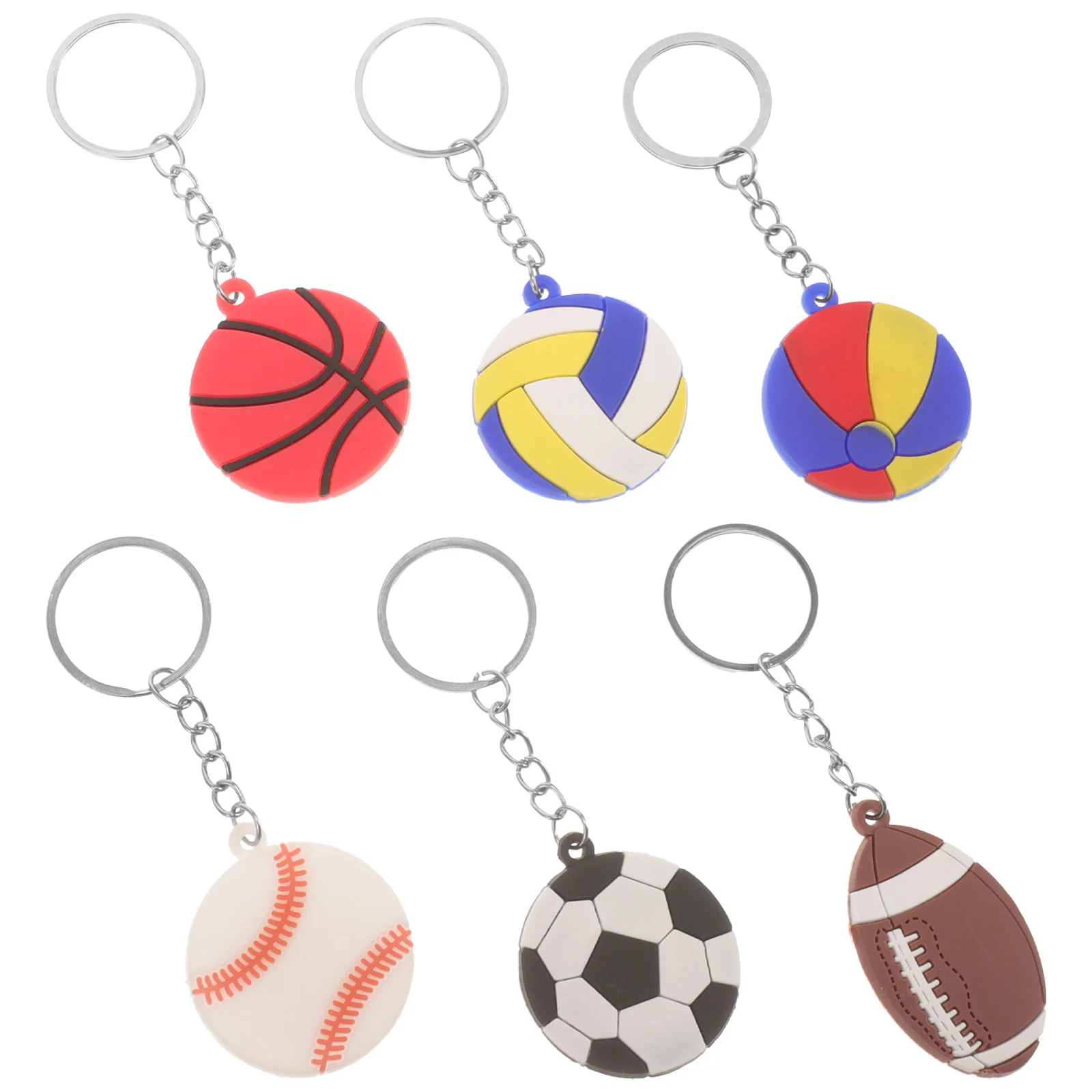 

6Pcs Sports Keychain Portable Sports Keychain Mini Bag Pendant Decorative Backpack Charm Accessories for Boys