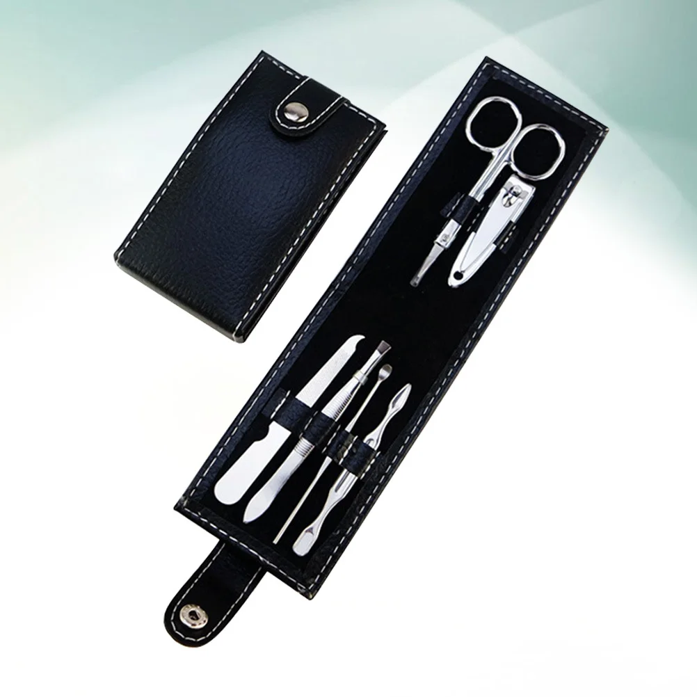 6개입 스테인리스 스틸 페디큐어 도구 세트, 금속 손톱깎이 트리머 파일 키트, 가정용 손톱깎이 세트, 휴대용 매니큐어