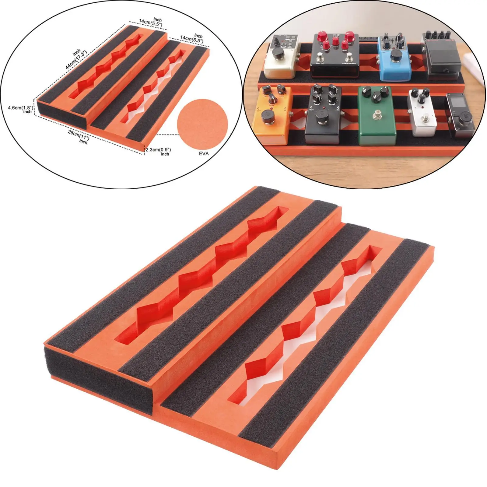 

EVA Guitar Effect Pedal Board Non-slip Portable Guitar Pedalboard Musical Instrument Accessory for Performance Show Musicians