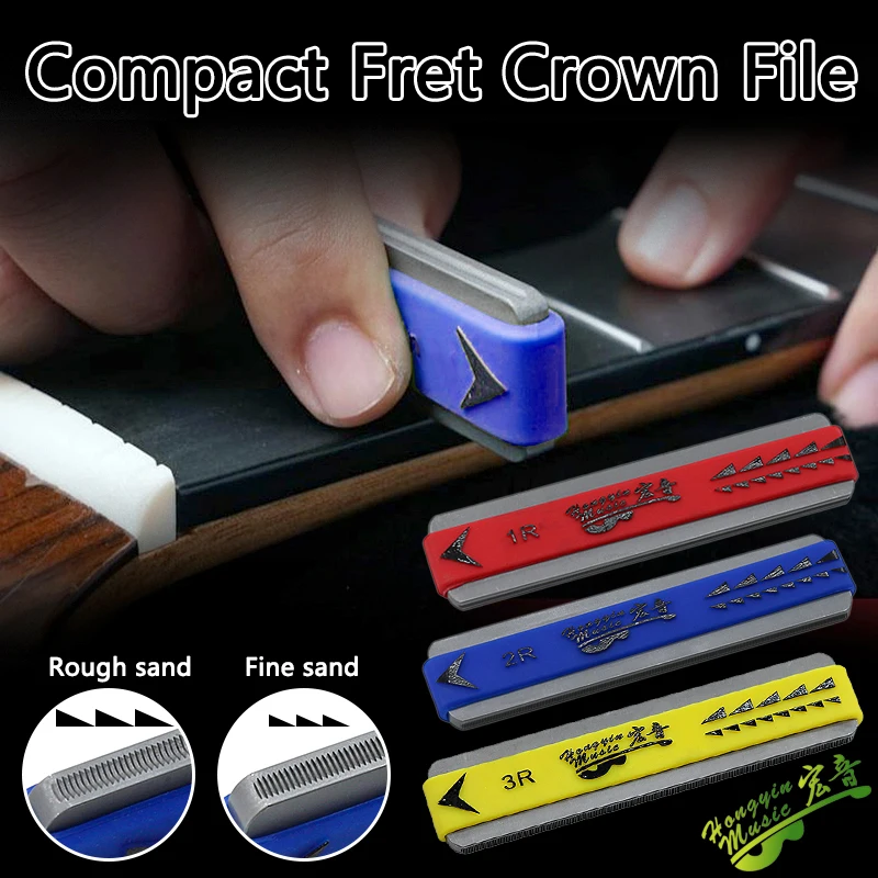 HUATOOL Electric Acoustic Guitar Fingerboard Wire Crown File Block Double-Sided Shaping File Punching Up Curved File Leveling