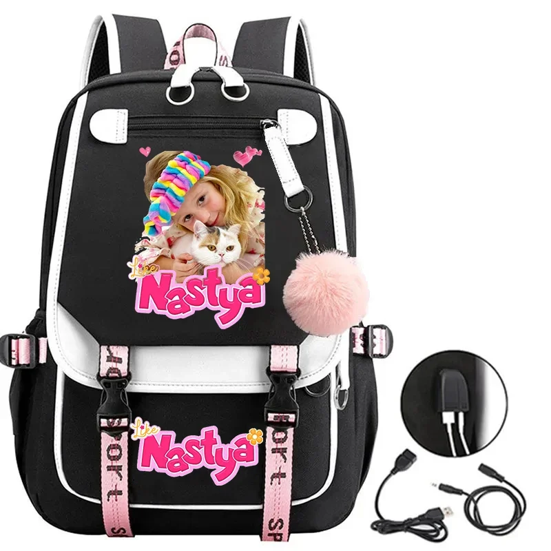 Mochila Laptop Multifuncional para Adolescente, Mochila Escolar, Como Nastya Print, Mochilas Escolares, Mochilas Estudantis de Alta Qualidade, Menino e Menina Moda