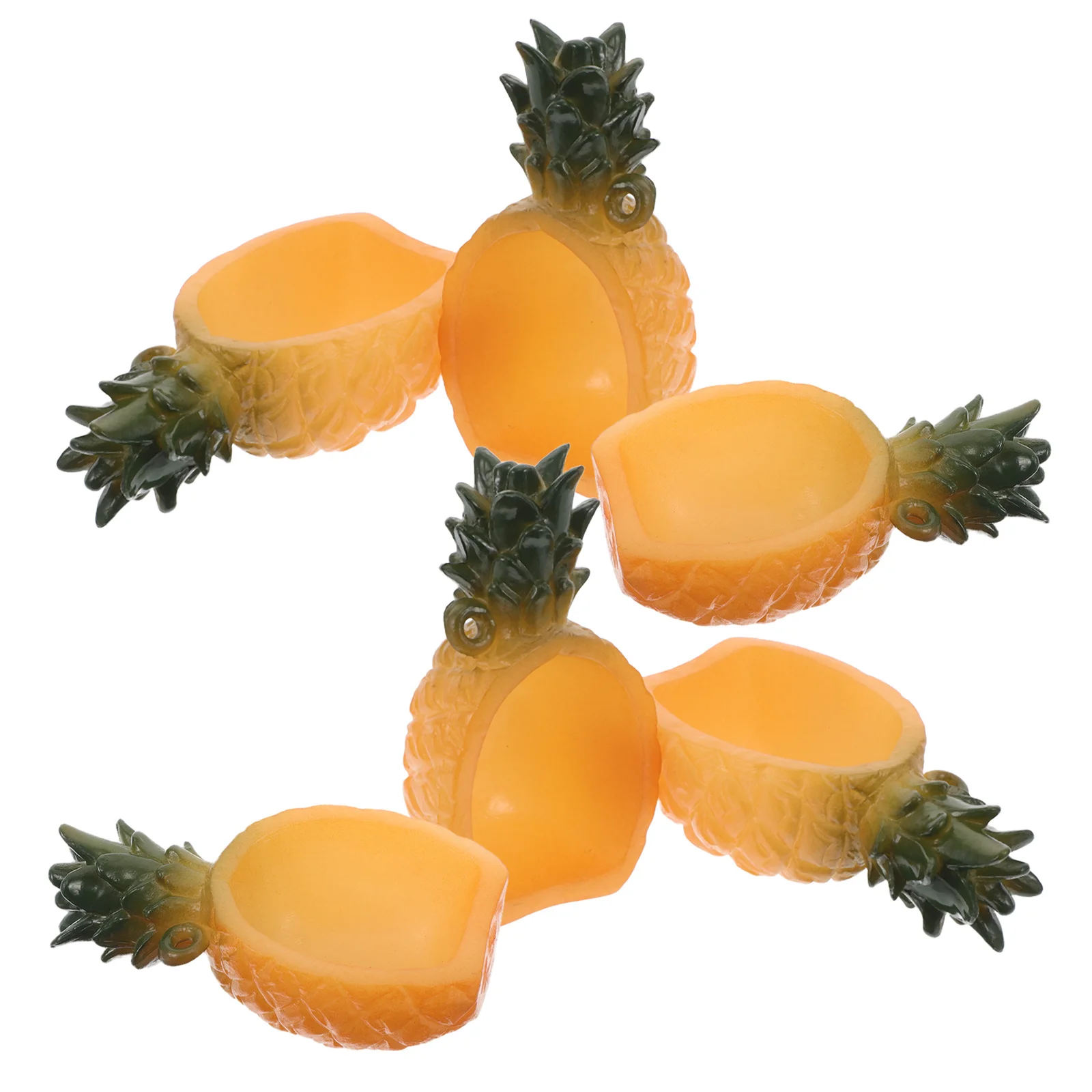 6 قطعة أطباق أناناس مصغرة التظاهر الخيالي لعب المطبخ الفاكهة شكل أطباق فواكه مصغرة للأطفال ديكور مطبخ