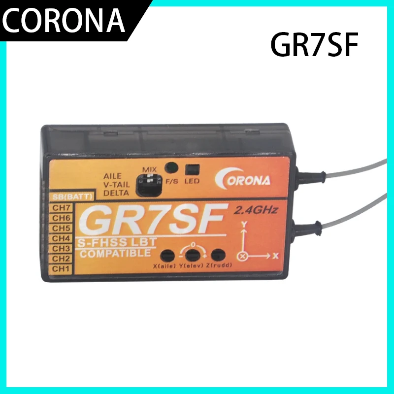Стабилизированный S-FHSS-совместимый приемник Future Flight CORONA Futaba 2,4 ГГц GR7SF, 7-канальный для T10J T8J 14SG 16SZ 18SZ 18MZ