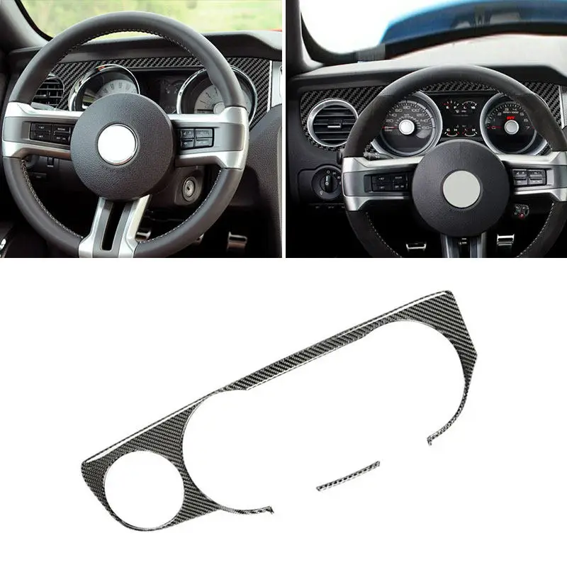 

2pcs Carbon Fiber Accessories Car Dashboard Speed Display Panel Frame Decoration Trim For Ford Mustang 2009 2010 2011 2012 2013