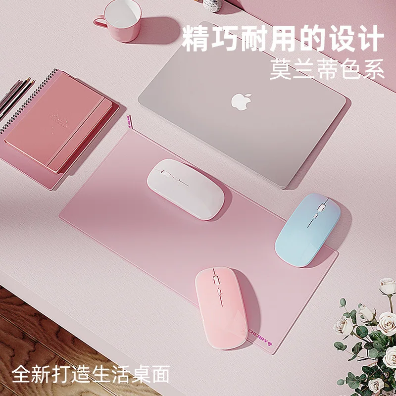 ماوس لاسلكي جديد 2.4G + بلوتوث 5.0 ماوس ذو وضعين 1600 ديسيبل متوحد الخواص ماوس صغير صامت فائق النحافة أرجواني وردي أبيض للألعاب