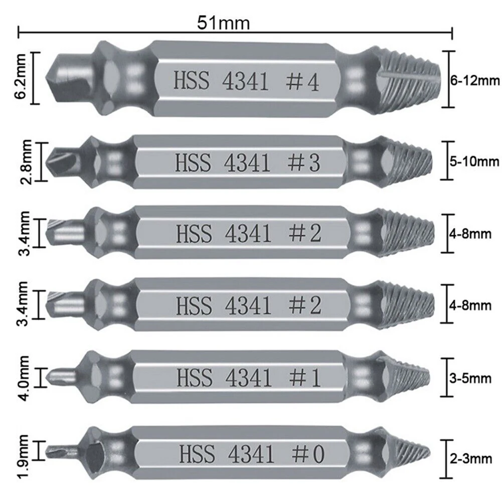 Part Extractor Set Bolt Stud Remover Damaged Screw Drills Tools Kit Extractor Practical Brand New High Quality