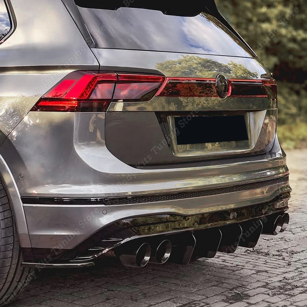 Hinten Stoßstange Bremslicht Waben Reflektor Abdeckung Körper Kits Tuning Für Volkswagen Tiguan MK2 R R-LINE TSI TDI Allspace 2017-2023