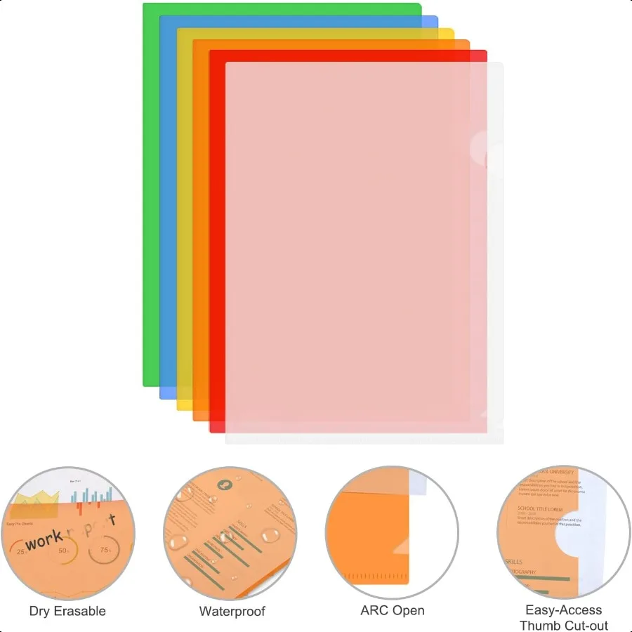 Clear Plastic Folders for Documents Sturdy LType Clear File Folder 36Pack Transparent Folders Reusable Clear Document Folder Le