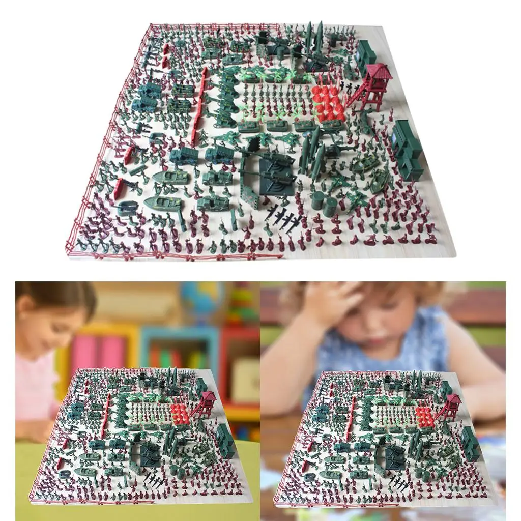 575個のアクションフィギュアプレイセットおもちゃの兵士プレイセット、戦車、飛行機