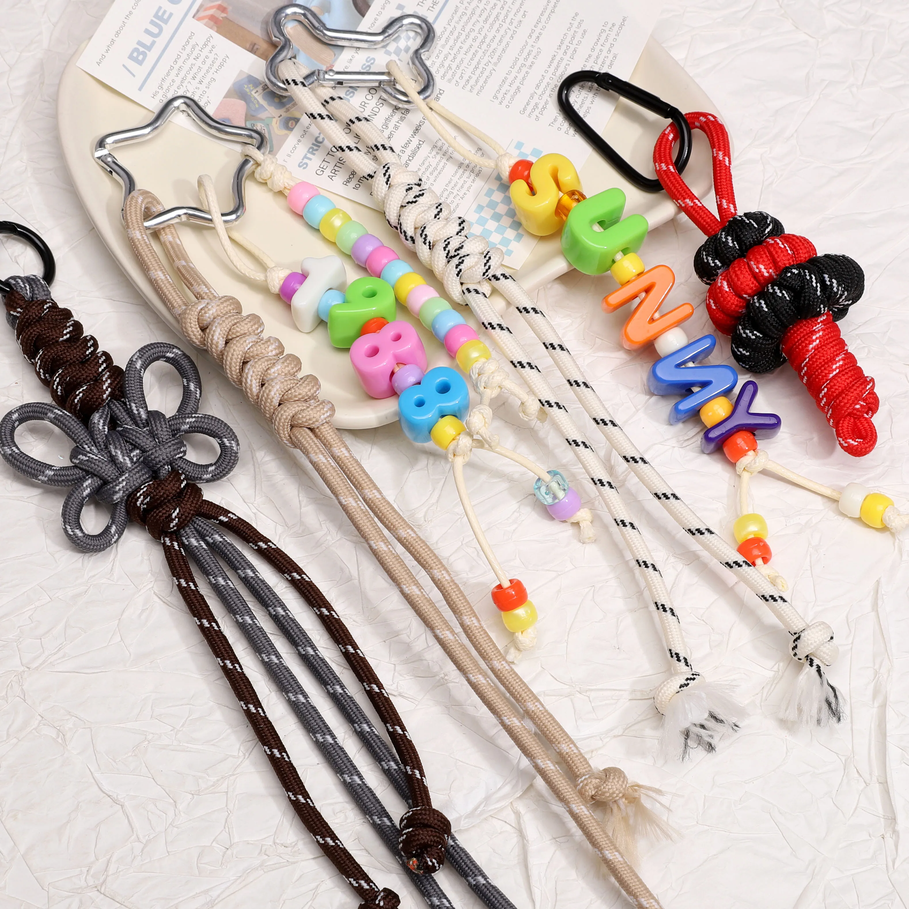 5MM 1/5 Meter farbige Polyesterschnur für handgefertigte DIY Handykette Schlüsselanhänger Anhänger Schmuckherstellung Zubehör