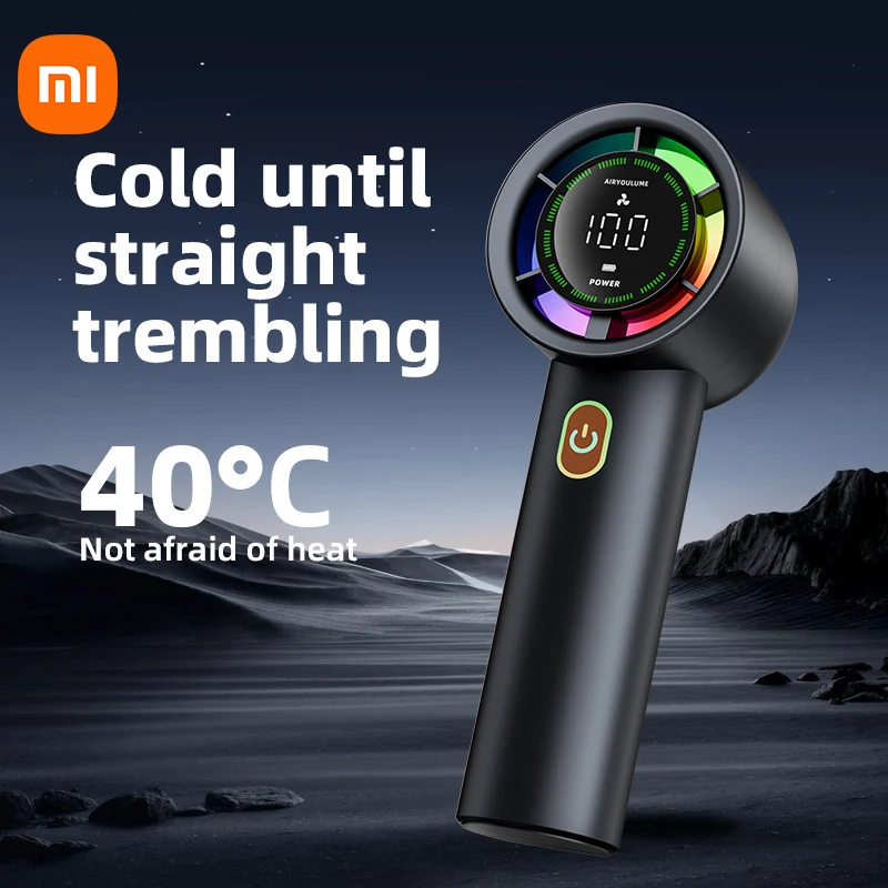 

Ручной электрический вентилятор Xiaomi, высокоскоростной 100-скоростной вентилятор для ледяного компресса, цифровой дисплей, турбина, мини-вентилятор для кемпинга, высокий ветер, домашний новый