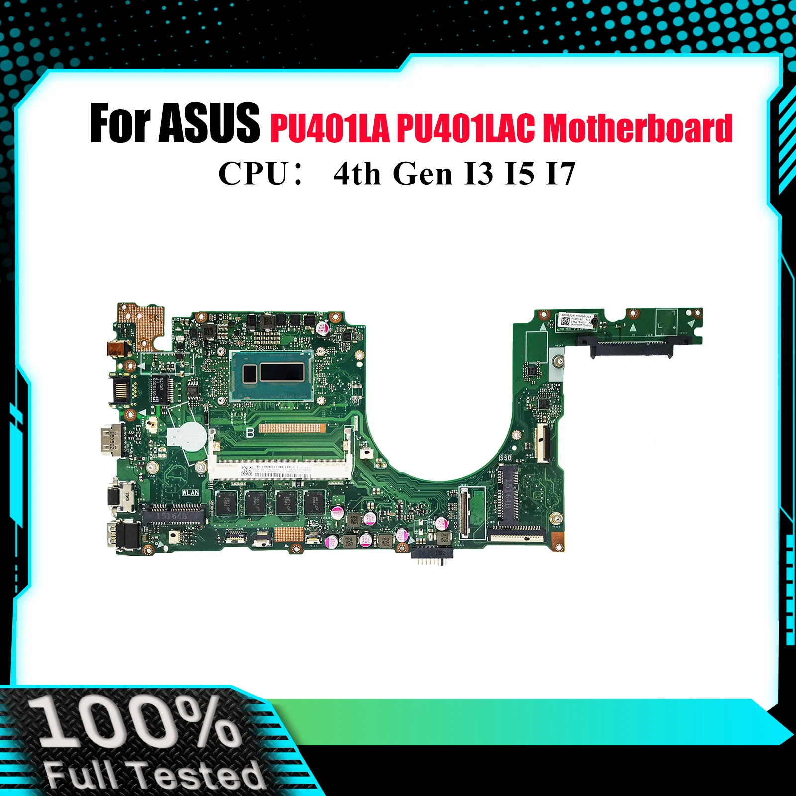 

PU401LA Материнская плата для ноутбука ASUS VivoBook PU401LAC PU401L PU401LA Материнская плата для ноутбука с процессором I3 I5 I7 тест ОК быстрая доставка