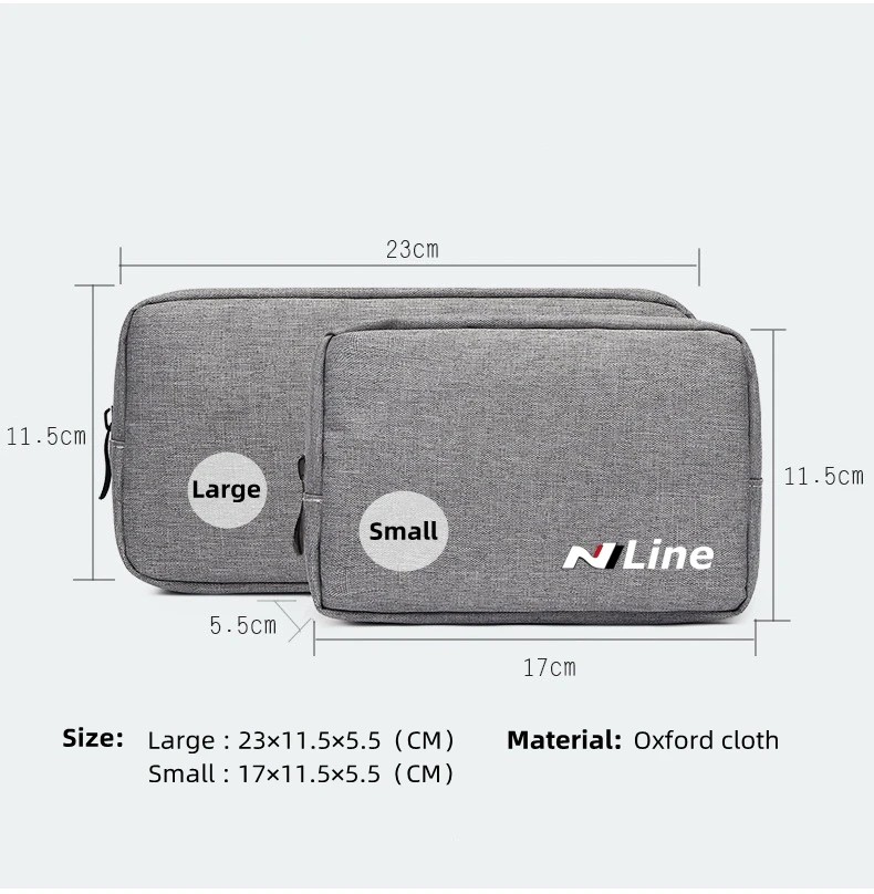 Cable Storage Bag Waterproof Portable USB Data Line Charger Plug Storage Bag For Hyundai N performance I30N Accent Veloster