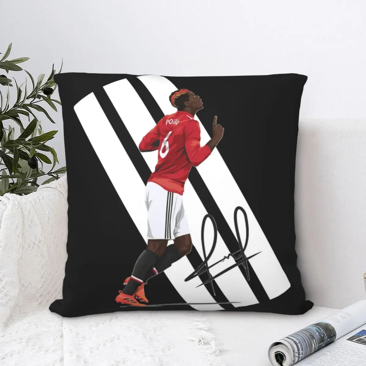 

Paul Pogba Classic Square Pillowcase Polyester Pillow Cover Velvet Cushion Decor Comfort Throw Pillow For Home Living Room