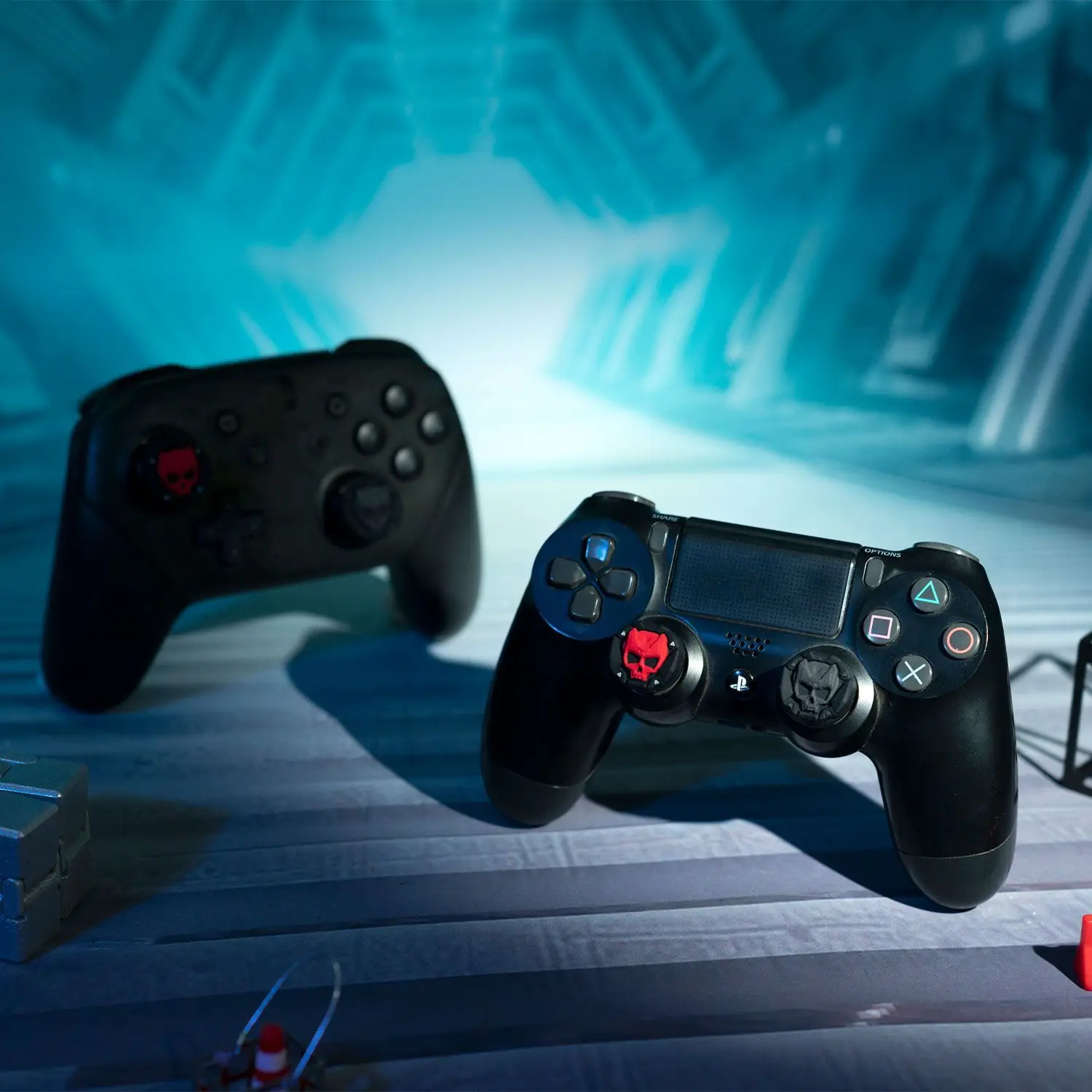 Penutup Joystick Tutup Pegangan Stik Jempol Silikon Tengkorak untuk Sony PS5 PS4 PS3 Xbox One/360 Seri Ramping X/S Pelindung Casing Pro Sakelar