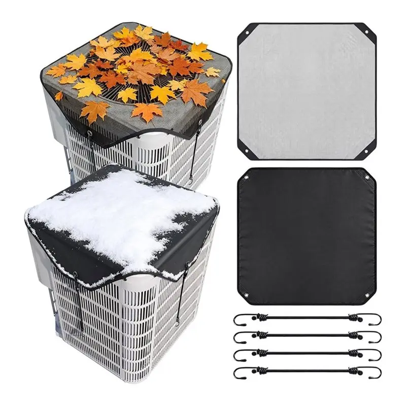 PORK-Air Conditioner Covers For Outside,AC Condenser Covers,Breathable Mesh Top Cover & Waterproof Winter AC Cover