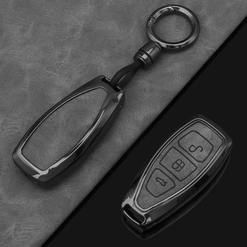 Funda de llave de coche de aleación de Zinc para Ford Kuga Focus 3 4 Fiesta Fusion Puma Mondeo MK3 MK4 ST Line Ecosport Edge Escape accesorios de coche