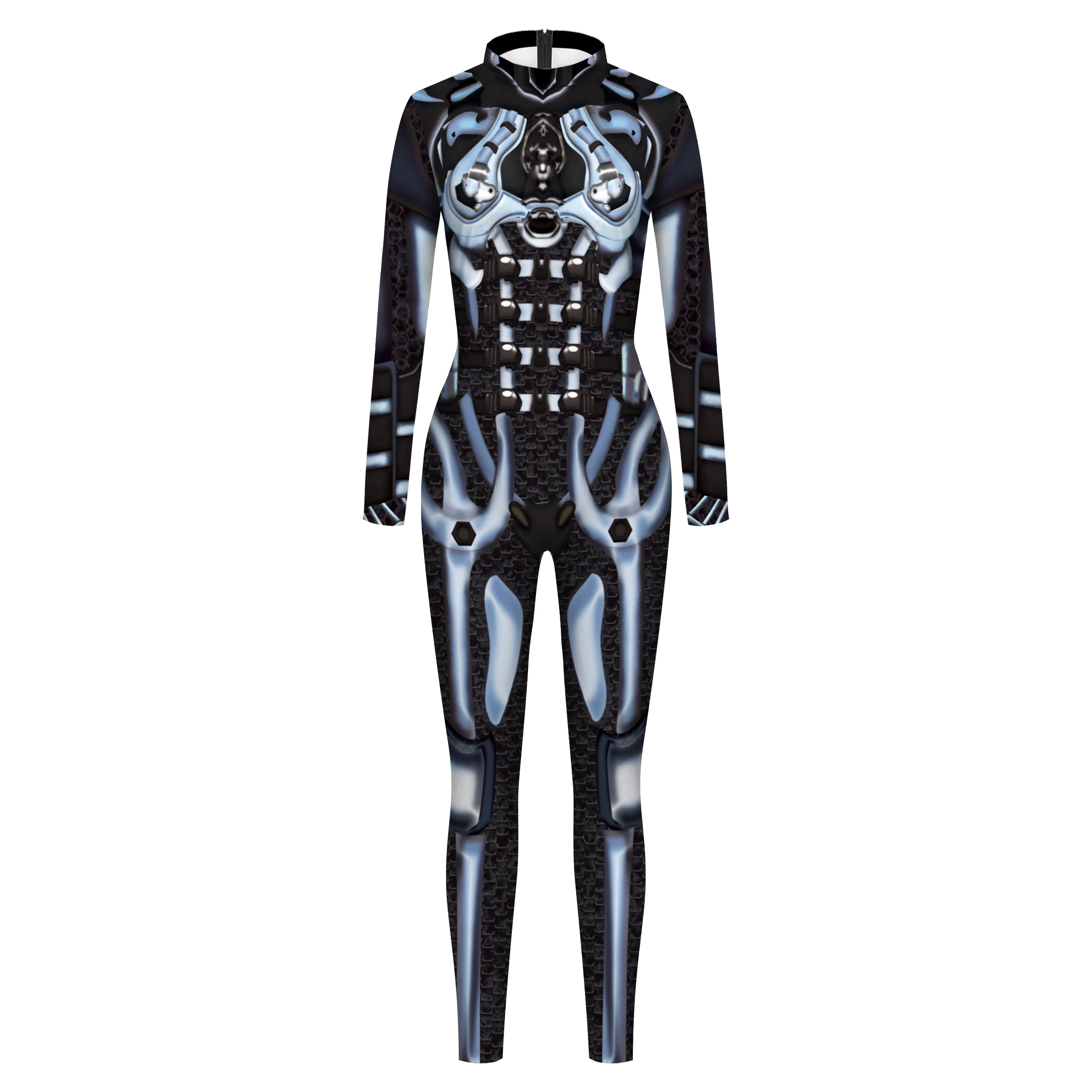 ผู้หญิง Jumpsuit ชุดคอสเพลย์ผู้หญิง Mechanical Gear สไตล์ Zentai บอดี้สูทเทศกาลฮาโลวีน Party เสื้อผ้าชุดเสื้อผ้า Anime