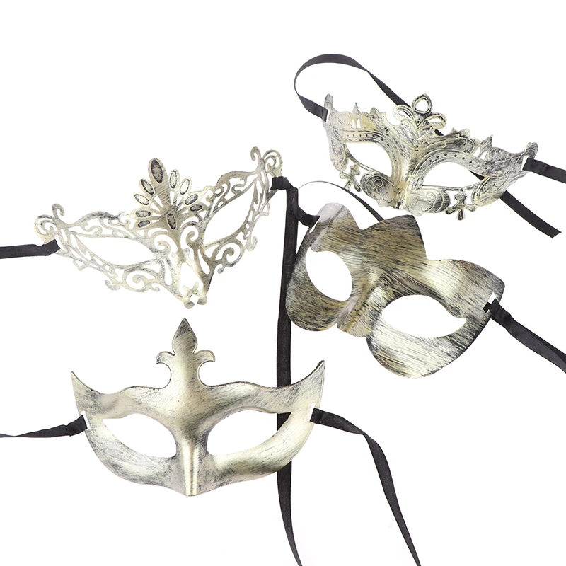 

2 шт./упак. маска на Хэллоуин, ретро костюм на половину лица, маски для маскарада, вечерние украшения, пластиковый женский реквизит, танцевальная маска