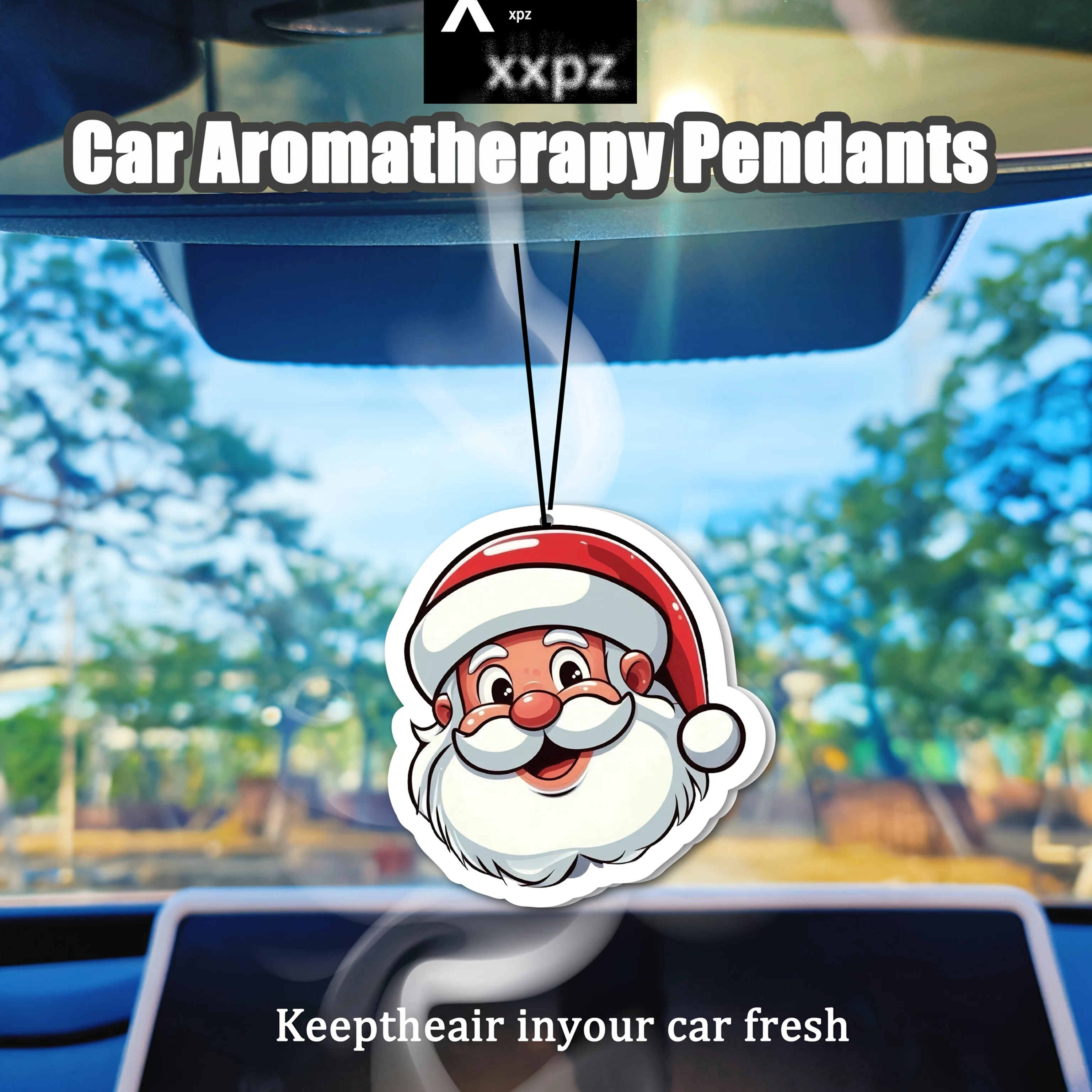 

Santa Claus Car Air Freshener Hanging Mirror Decor Holiday Scented Gift for Friends Seasonal Decoration Gift for Women