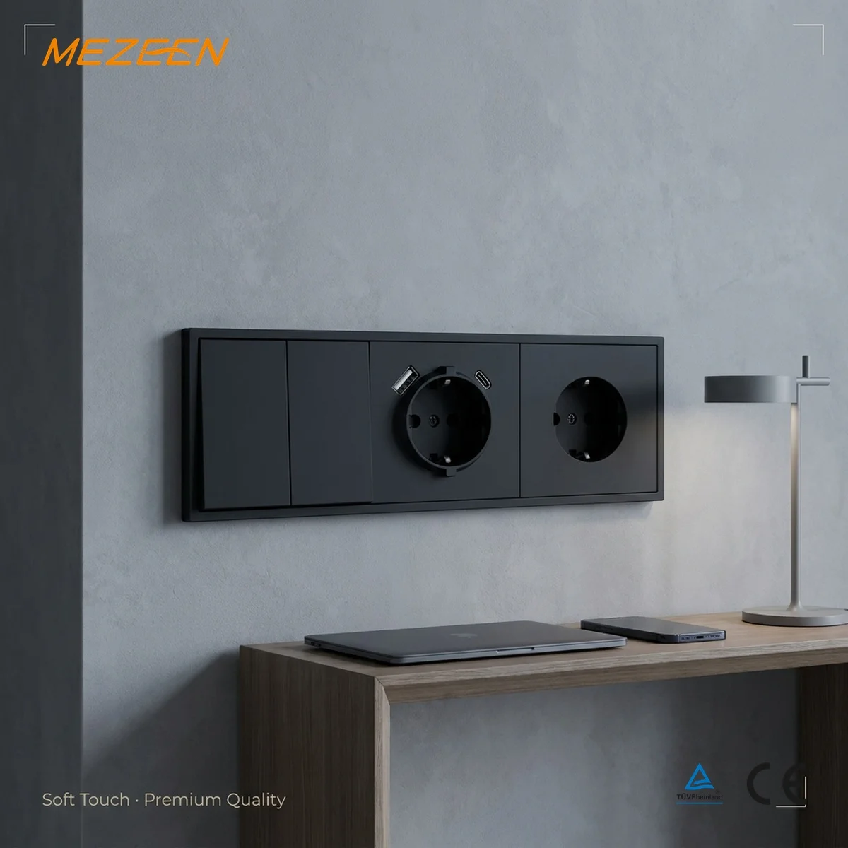 Soft Touch EU Standard Wall Switch and Socket Flame Retardant Panel CE Certified Safe Switches