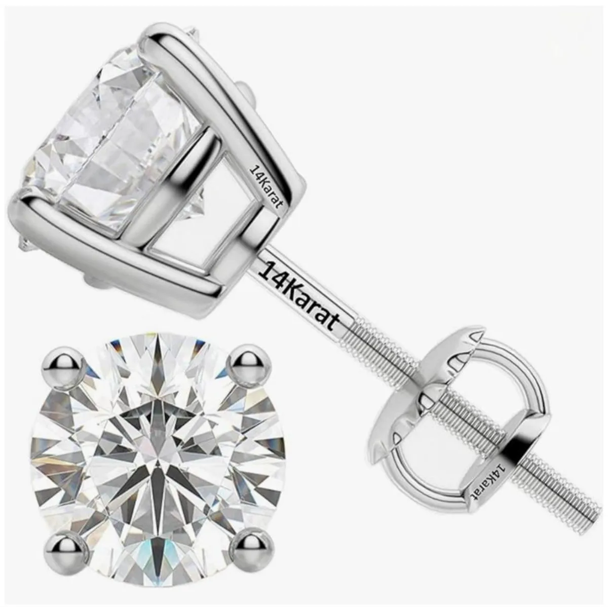 

Круглые серьги-гвоздики из цельного золота 10 карат с 4 зубцами и бриллиантами, выращенные в лаборатории бриллианты 1 карат D VVS2, белое золото 18-каратного золота на заказ, оптовая продажа с фабрики