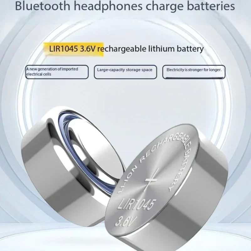 

High Quality LIR1045 3.6V 40mAh Rechargeable Button Battery Steel Shell for TWS Bluetooth Headset Earphone Replacement Cells