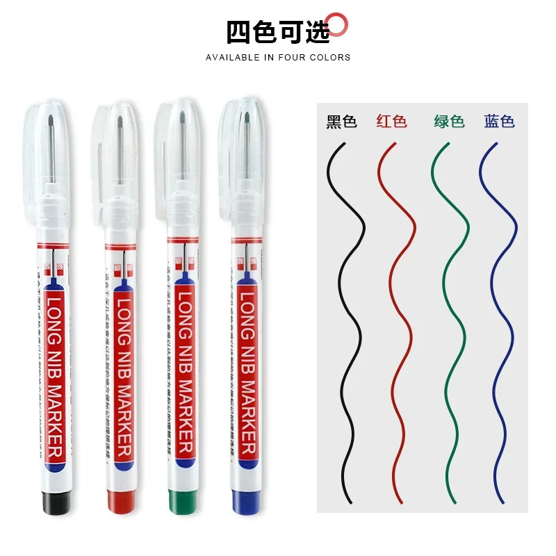 1Pcs Long Head Markers Bathroom Woodworking Decoration Multi-purpose Deep Hole Marker Pens Pen Red/Black/Blue Ink