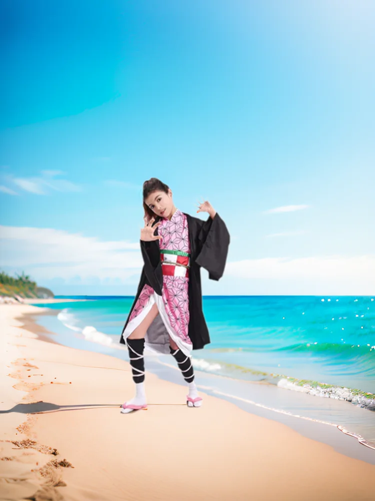 Demon Slayer Kamado Nezuko Cosplay Kostuum Japanse Anime Carnaval Feest Volwassen Uniform Meisje Halloween Kostuum Voor Kinderen - afbeelding 2
