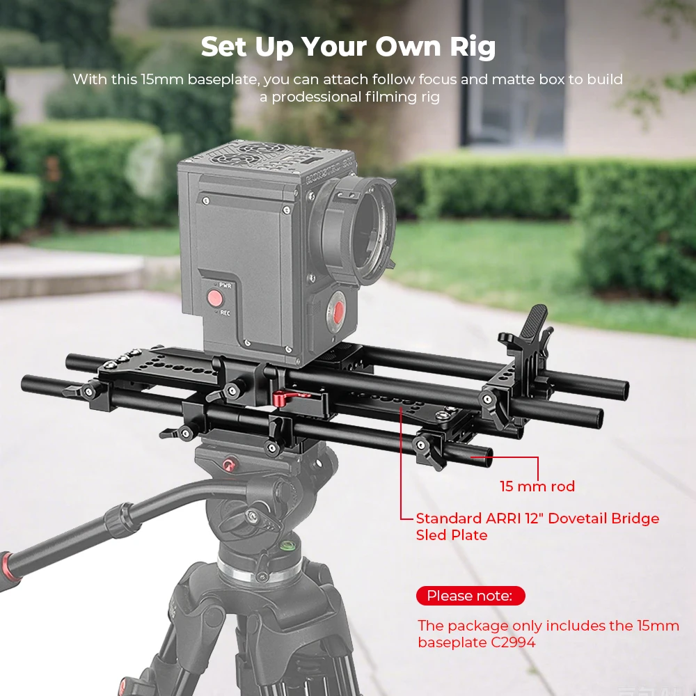 Piastra di base scorrevole a sgancio rapido CAMVATE con binario da 15mm, compatibile con piastra Standard a slitta da 12 "a coda di rondine