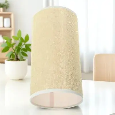 

Round Lamp Shade Iron Cloth Lightweight Decorative Lamp Cover for Table Floor Lamps Replacement Fabric Lampshade E27 Light