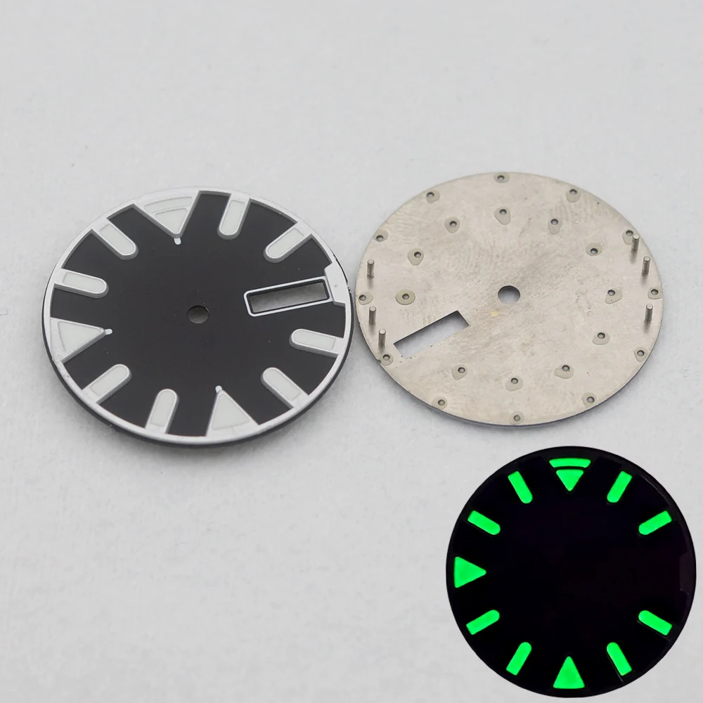 

Customized NH36 Dial 30mm Watch Dial Fit for NH35 NH36 7S26 Movement SKX007 SRPD 6105 Samurai Case Green Luminous Watch Face