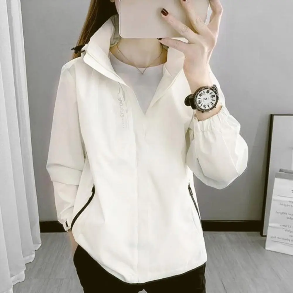 Zipper Coats Windproof Hiking Jackets Portable Baggy Hooded Jacket Waterproof Stylish Sports Windbreaker Adult