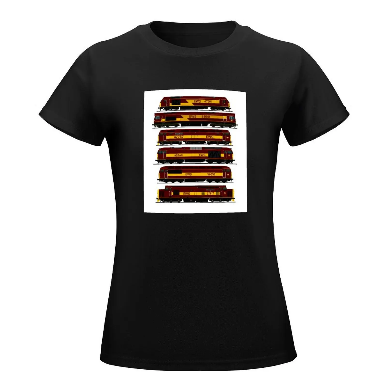 BRITISH EWS LOCOMOTIVES T-Shirt Bluzka Koszulka z krótkim rękawem grafika letnie topy t shirt dla kobiet