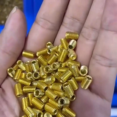 10Pcs M3 M4 M5 Gold Titanium Plating Alloy Steel Hexagon Socket Set Screw with Cup Point Grub Screw Bolts