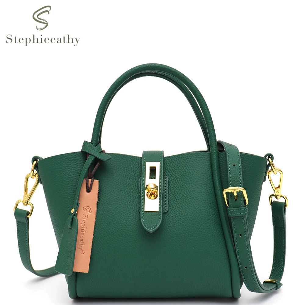 SC moda kobiety oryginalne Top skórzany-torby z uchwytami luksusowe kłódka do bagażu wiadro dużego ciężaru torebki damskie crossbody torebki na ramię Chic