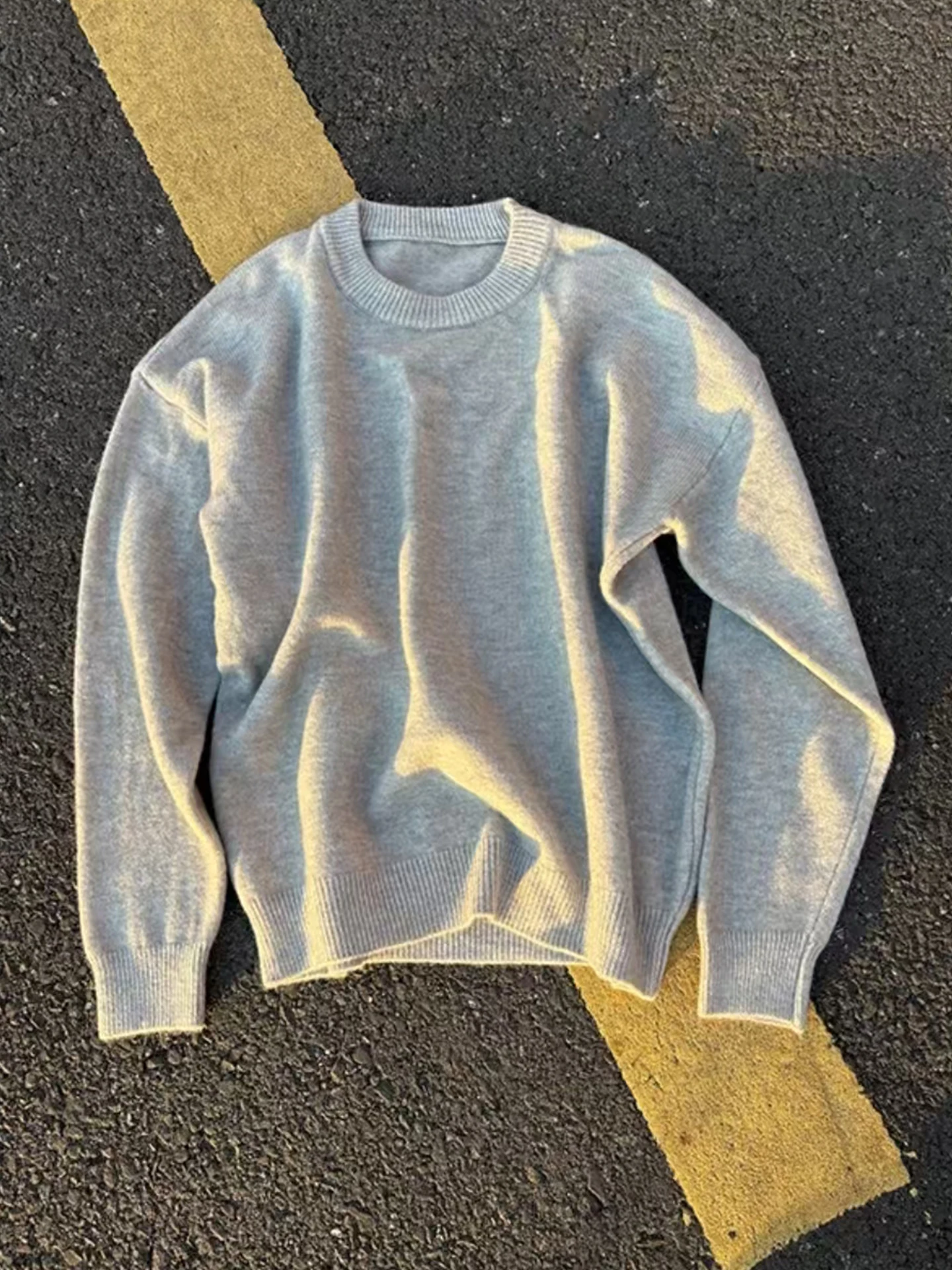 

Корейский мужской свитер с круглым вырезом, осенне-зимний, мягкий, уютный, вязаный, базовый, свободного кроя, для ношения под одеждой