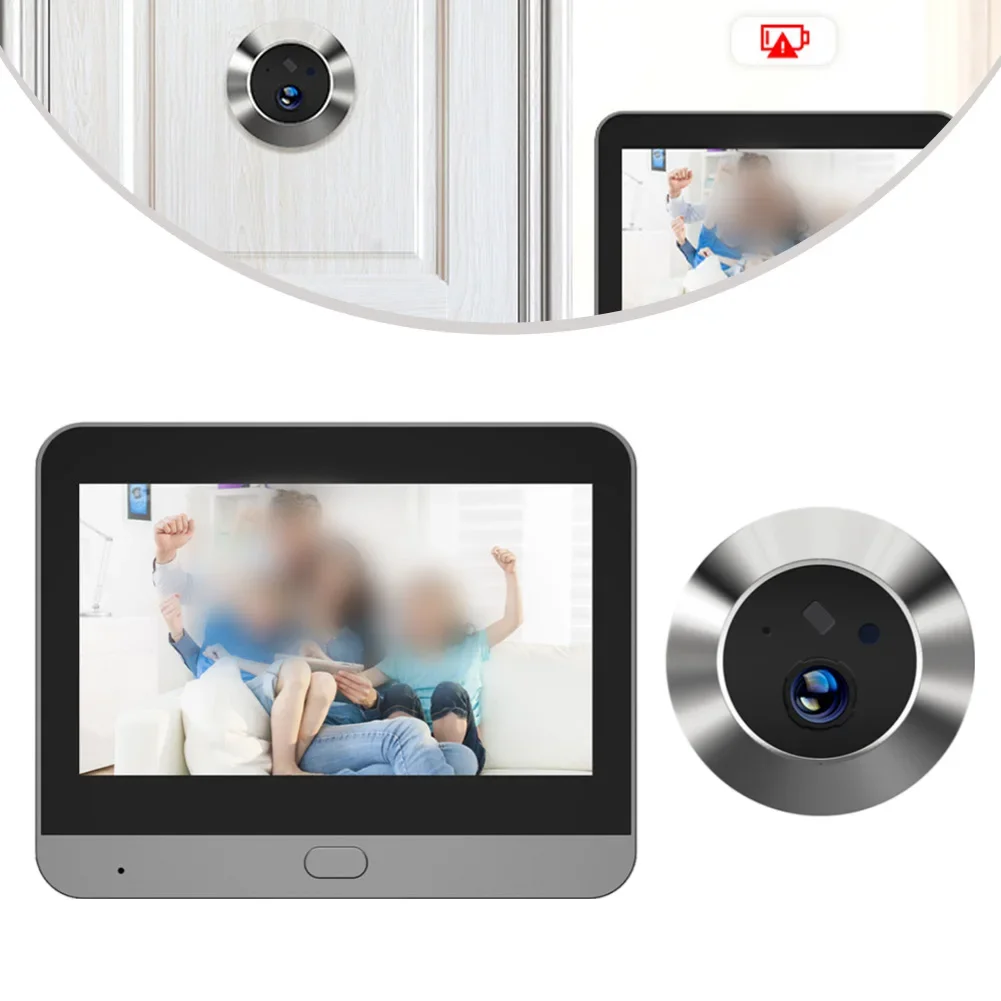 

For iCam365 Wireless Doorbell Camera 1080P HD Video Smart Remote Control PIR Motion Detection 4 3 Inch LCD Display