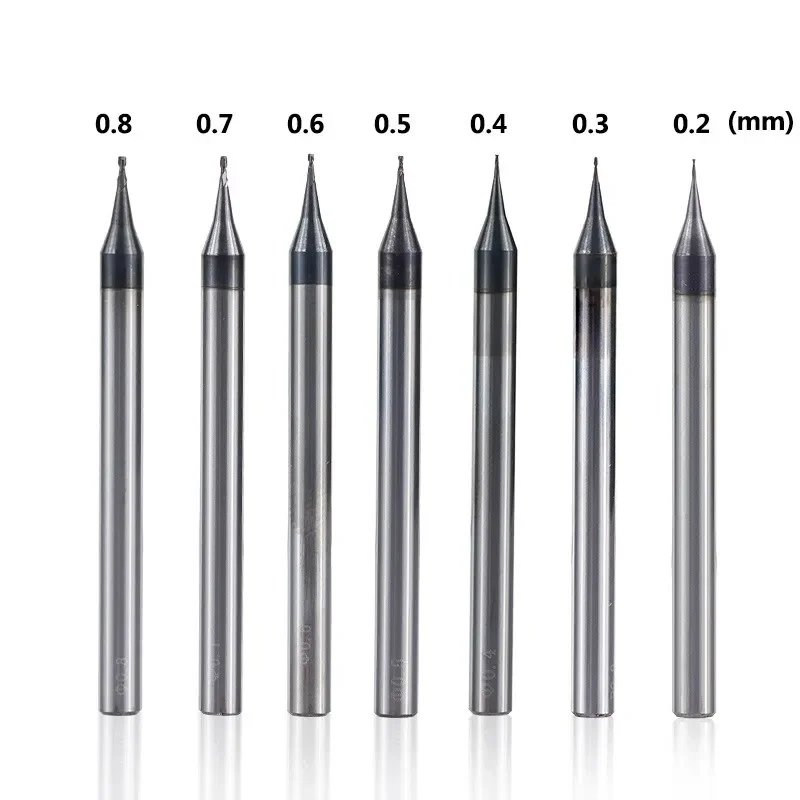 คุณภาพสูง 0.2-0.9 มม.Micro 2 ขลุ่ย FLAT End Mill CNC Router บิต 4mm Shank ทังสเตนคาร์ไบด์ End Mill เครื่องตัดมินิ