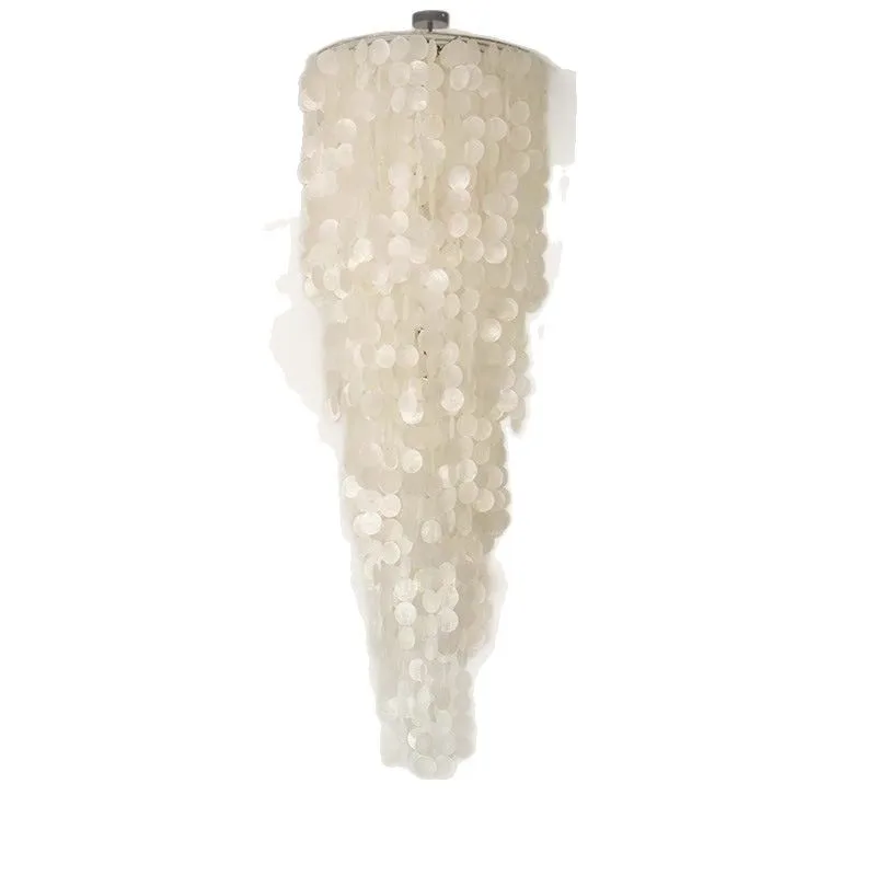 French simple long chandelier apartment shell bed and breakfast wedding, lighting cream living room stair lamps