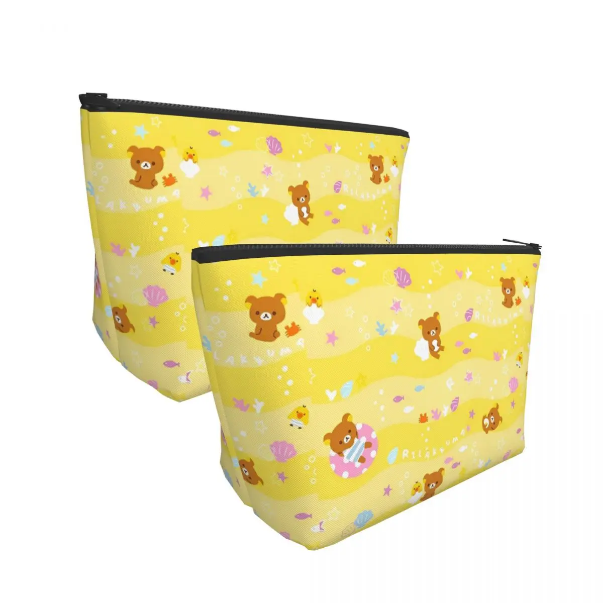 الأزواج Rilakkuma الكرتون حقائب مستحضرات التجميل الدب الحيوان المحمولة ماكياج المنزل الحقيبة للمستلزمات البوليستر التخزين المنظم