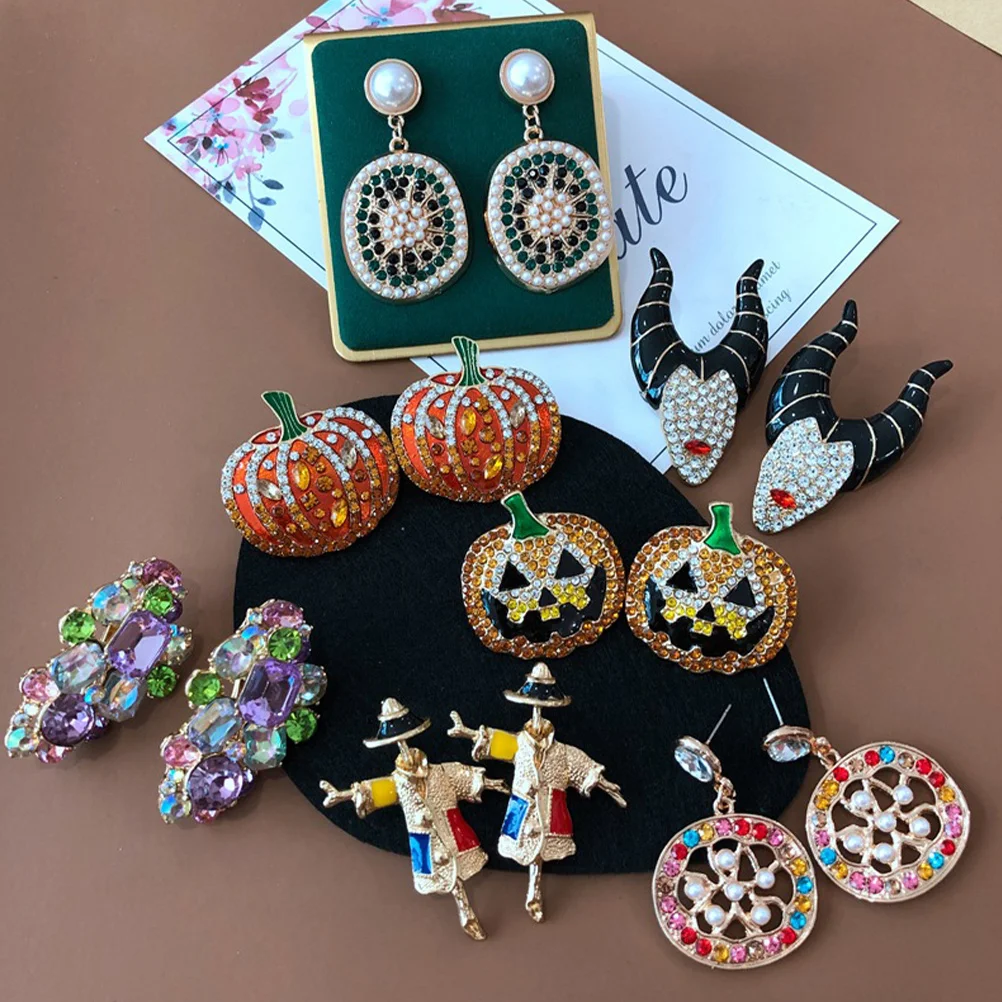 

1Pair Halloween Pumpkin Earrings Studs for Women Creative Halloween Party Jewelry Earring Studs for Jewelry Making