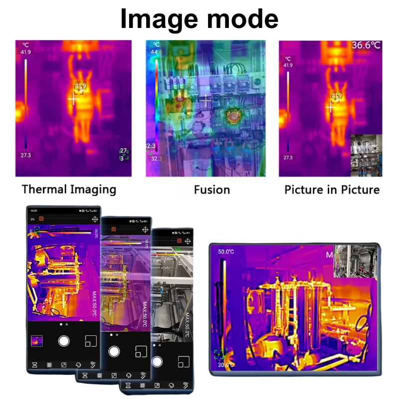 UNI-T UTi260M UTi120 Infrared Imaging Camera Industrial PCB Circuit Floor Heating Pipe Detection Thermal Imager for Phone Type C